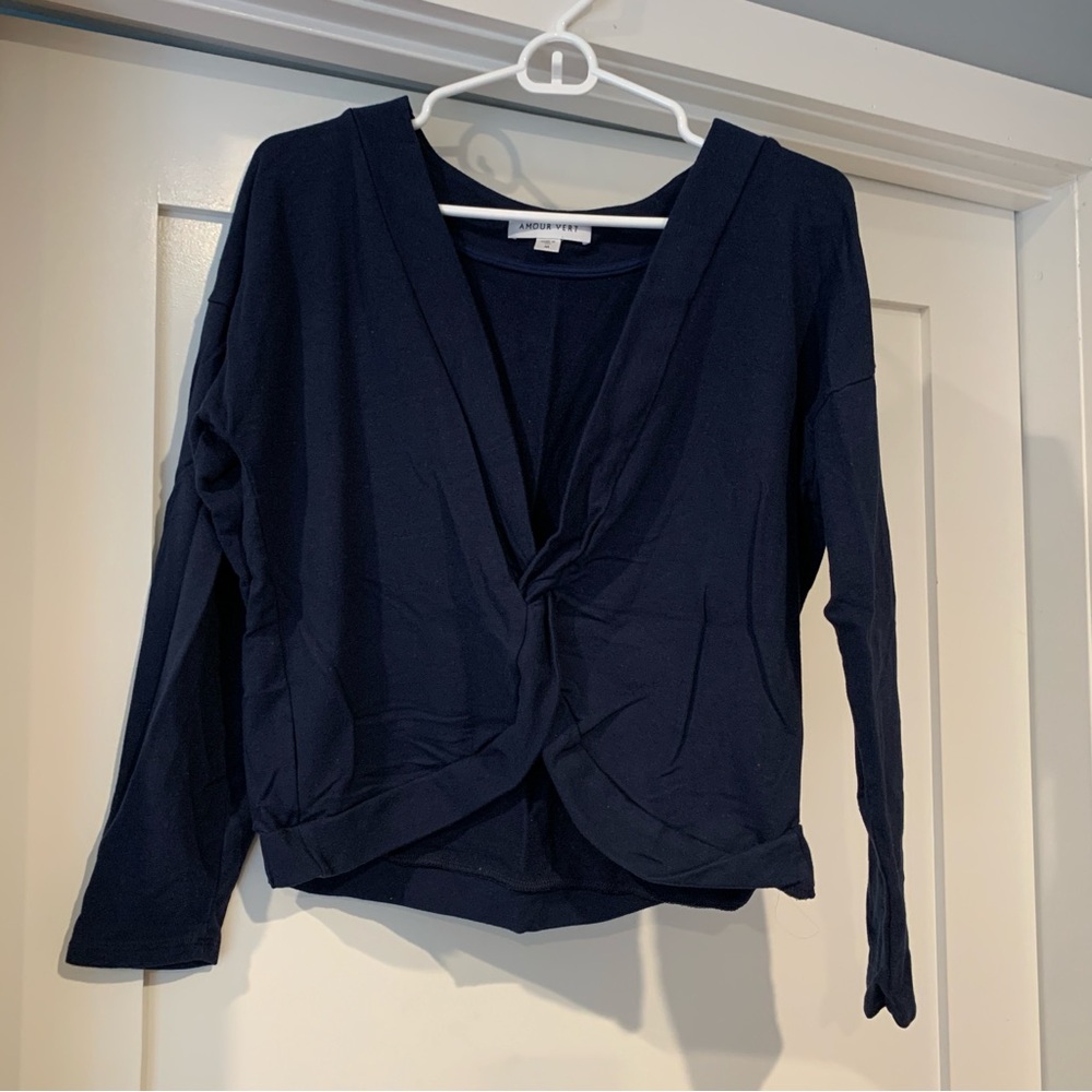 Amour Vert Rene twist front sweatshirt - blue